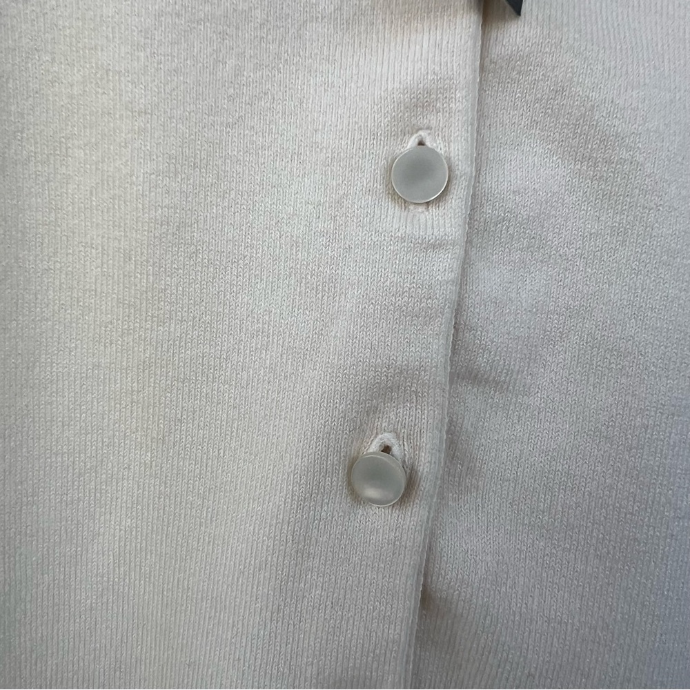 Talbots Cardigan Crewneck cotton-blend Ivory Button Up Sweater Petite Small - Picture 6 of 16